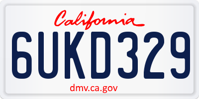 CA license plate 6UKD329