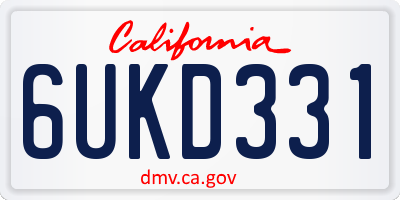 CA license plate 6UKD331