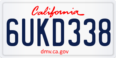 CA license plate 6UKD338