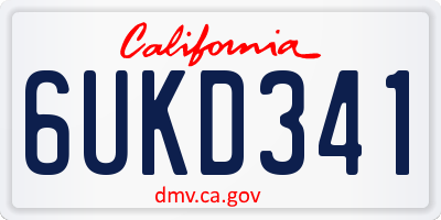 CA license plate 6UKD341