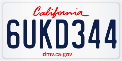 CA license plate 6UKD344