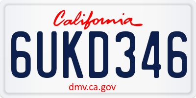 CA license plate 6UKD346