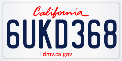 CA license plate 6UKD368
