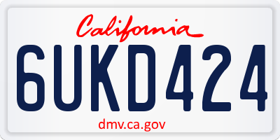CA license plate 6UKD424
