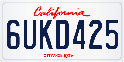 CA license plate 6UKD425