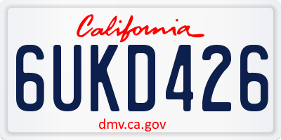CA license plate 6UKD426