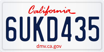 CA license plate 6UKD435