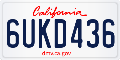 CA license plate 6UKD436