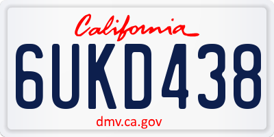 CA license plate 6UKD438
