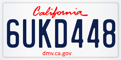 CA license plate 6UKD448