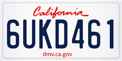 CA license plate 6UKD461
