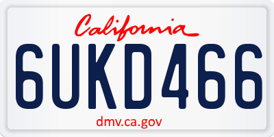 CA license plate 6UKD466