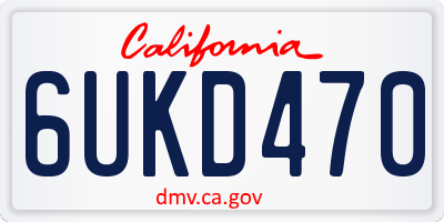 CA license plate 6UKD470