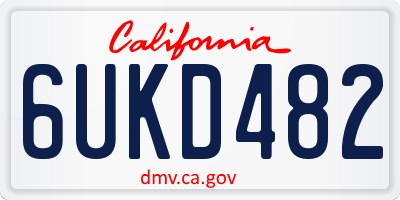 CA license plate 6UKD482