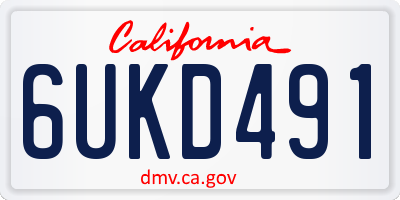 CA license plate 6UKD491