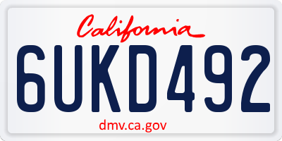 CA license plate 6UKD492