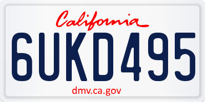CA license plate 6UKD495