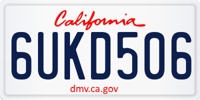 CA license plate 6UKD506