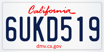 CA license plate 6UKD519