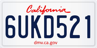 CA license plate 6UKD521