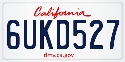 CA license plate 6UKD527