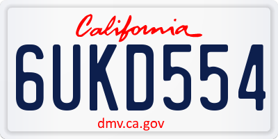 CA license plate 6UKD554