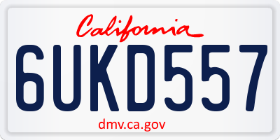 CA license plate 6UKD557