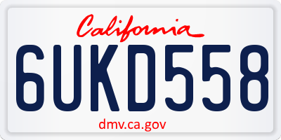 CA license plate 6UKD558