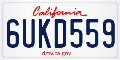 CA license plate 6UKD559