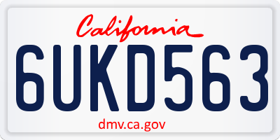 CA license plate 6UKD563