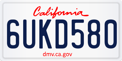CA license plate 6UKD580