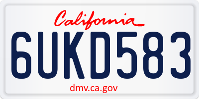 CA license plate 6UKD583