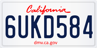 CA license plate 6UKD584