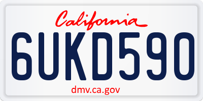 CA license plate 6UKD590