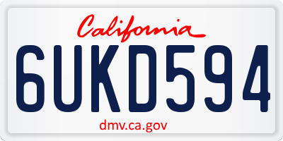 CA license plate 6UKD594