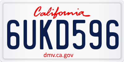 CA license plate 6UKD596