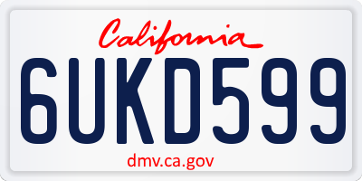 CA license plate 6UKD599