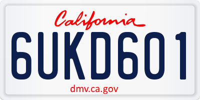 CA license plate 6UKD601