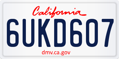 CA license plate 6UKD607