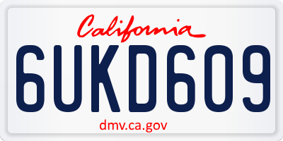 CA license plate 6UKD609
