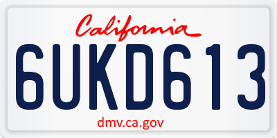 CA license plate 6UKD613
