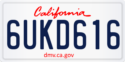 CA license plate 6UKD616