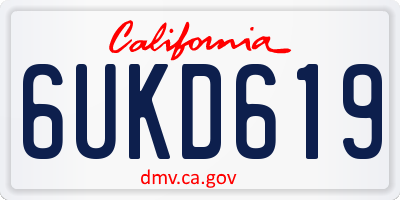 CA license plate 6UKD619