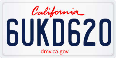 CA license plate 6UKD620