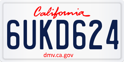 CA license plate 6UKD624