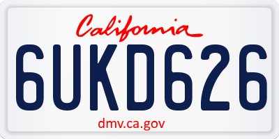 CA license plate 6UKD626
