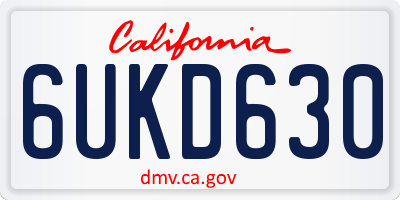 CA license plate 6UKD630