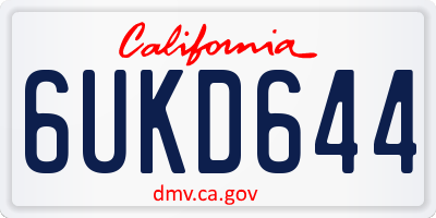 CA license plate 6UKD644