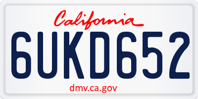 CA license plate 6UKD652