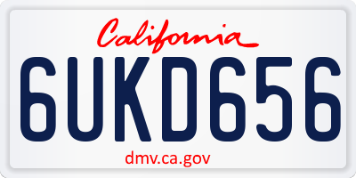 CA license plate 6UKD656